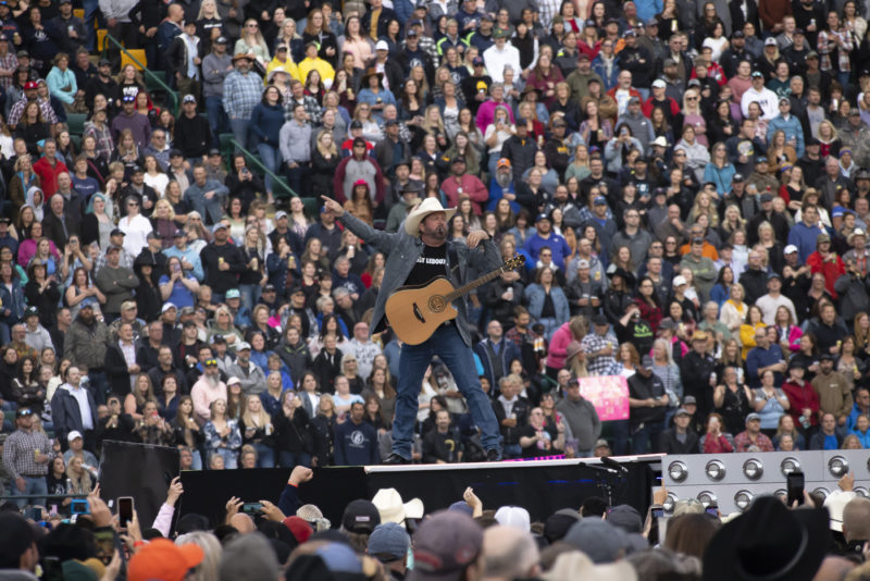 Garth Brooks in front of audience